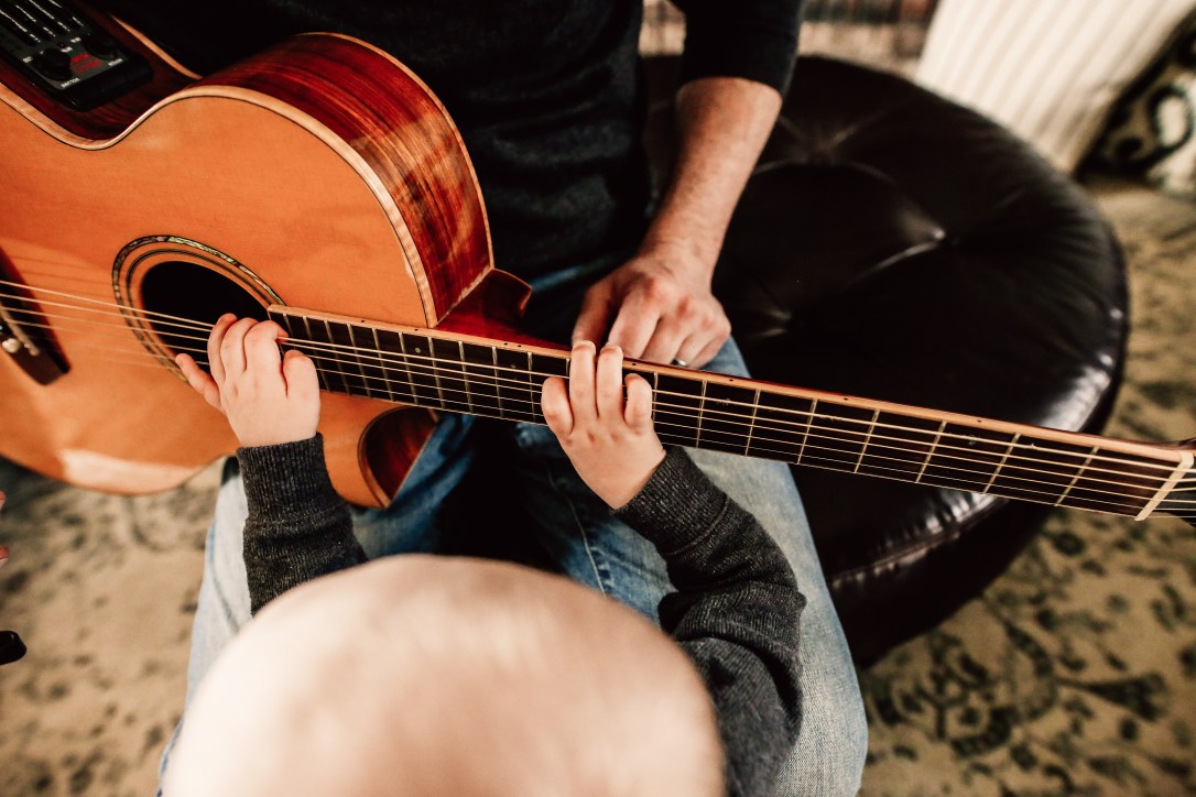 Kansas City Family Documentary Lifestyle Photography Baby Guitar
