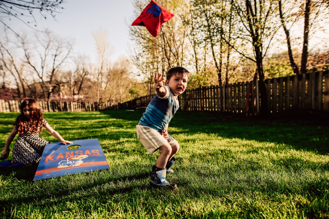 Kansas City Family Child Backyard Summer Photography