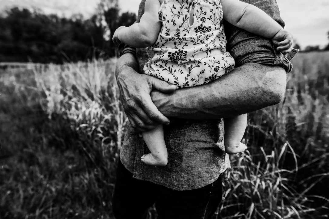 Family Photography Kansas City Lawrence field baby milestone session toddler daddy
