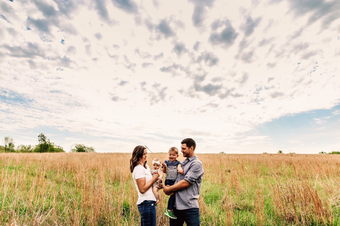 Family Photography Kansas City Lawrence field baby milestone session toddler