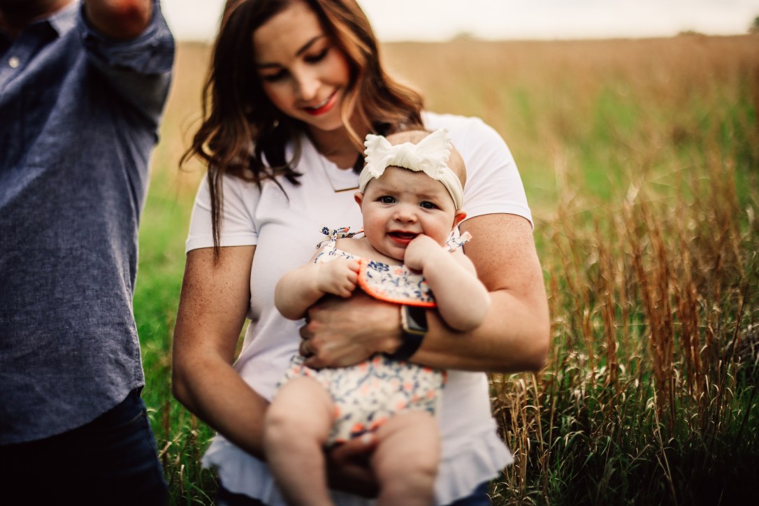 Family Photography Kansas City Lawrence field baby milestone session toddler mommy