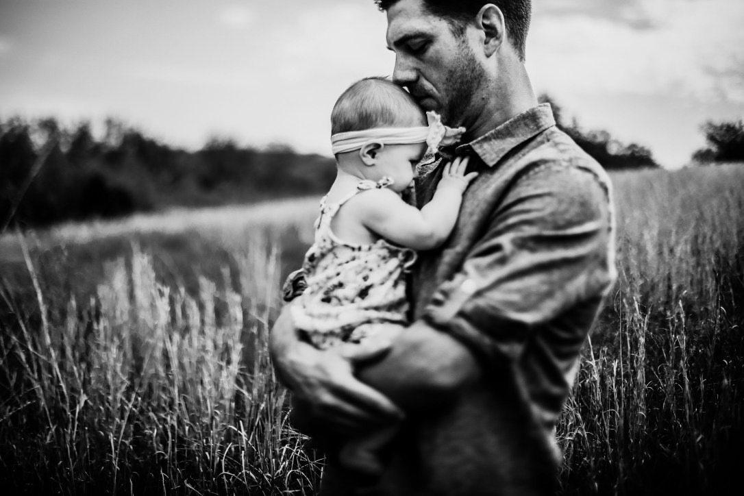 Family Photography Kansas City Lawrence field baby milestone session toddler daddy