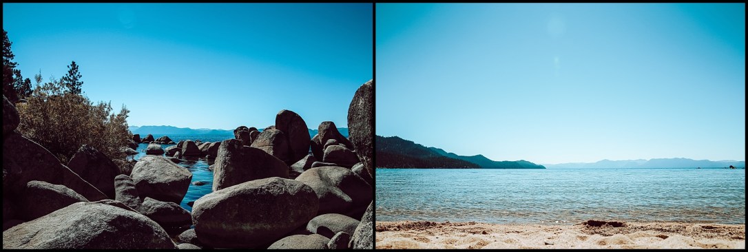 Lake Tahoe Sand Harbor outcrop rocks beach