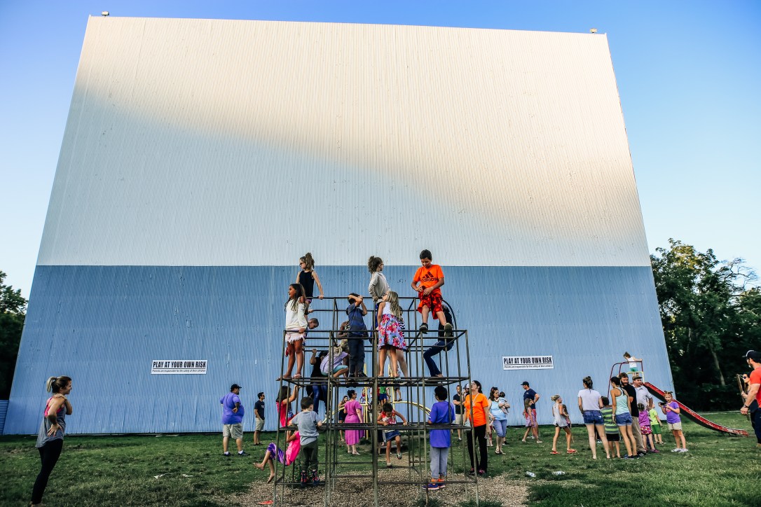 drive in movie theater playground kids