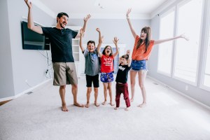 family happy living room new house renovation joy