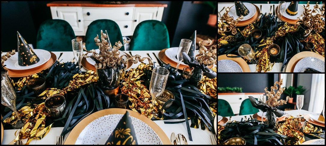 place setting table decor centerpiece holiday decor New Years Eve tablescape