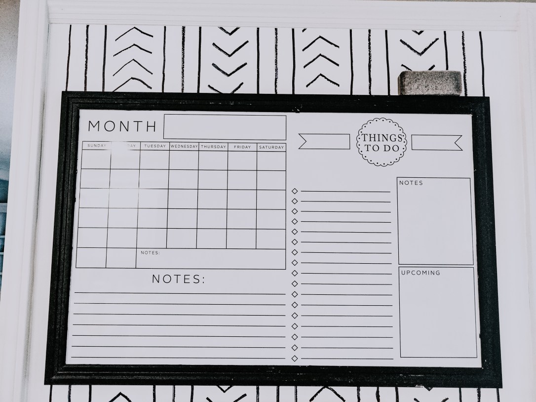 family command center calendar chore charts DIY Sharpie wall design modern kitchen